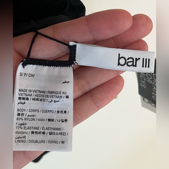 Bar III Women's Size Small Solid Cutout One-Piece Swimsuit Black - Picture 9 of 9